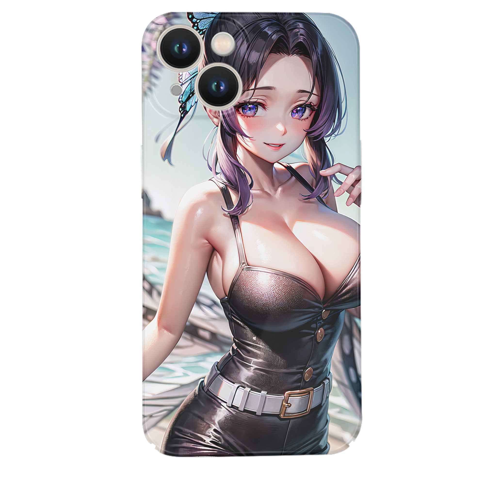（画像用） 鬼滅の刃（きめつのやいば）蟲柱-胡蝶 しのぶ／こちょう しのぶ Kochou Shinobu 【iPhone 14シリーズ対応】ハードケース